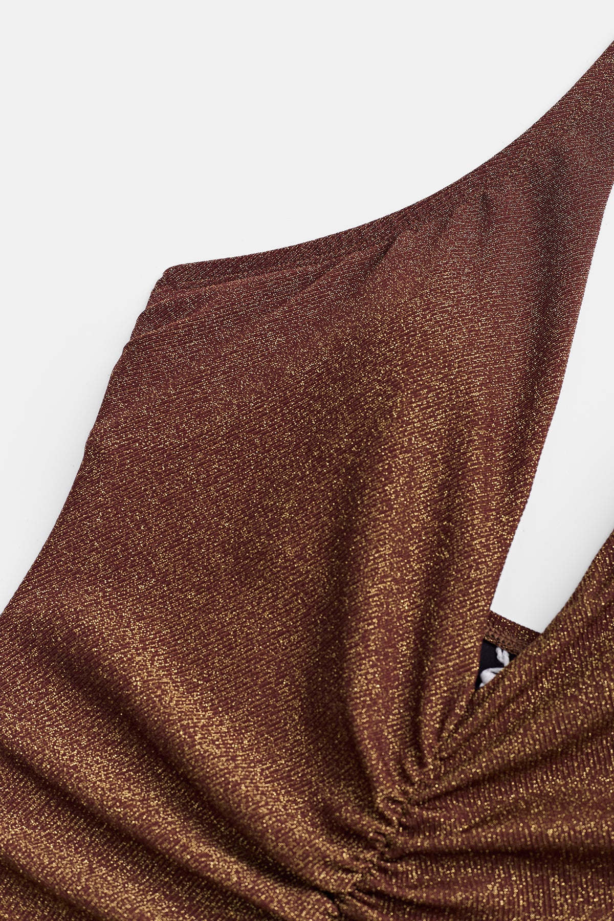 Maillot de bain une pièce marron à détail chaîne