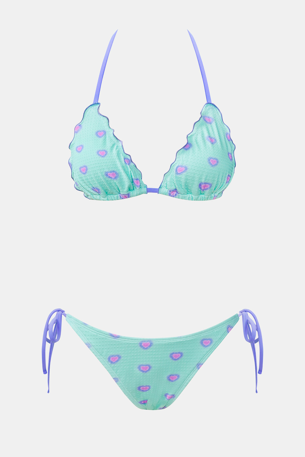 Bikini cœur à top triangle et jambe extra haute