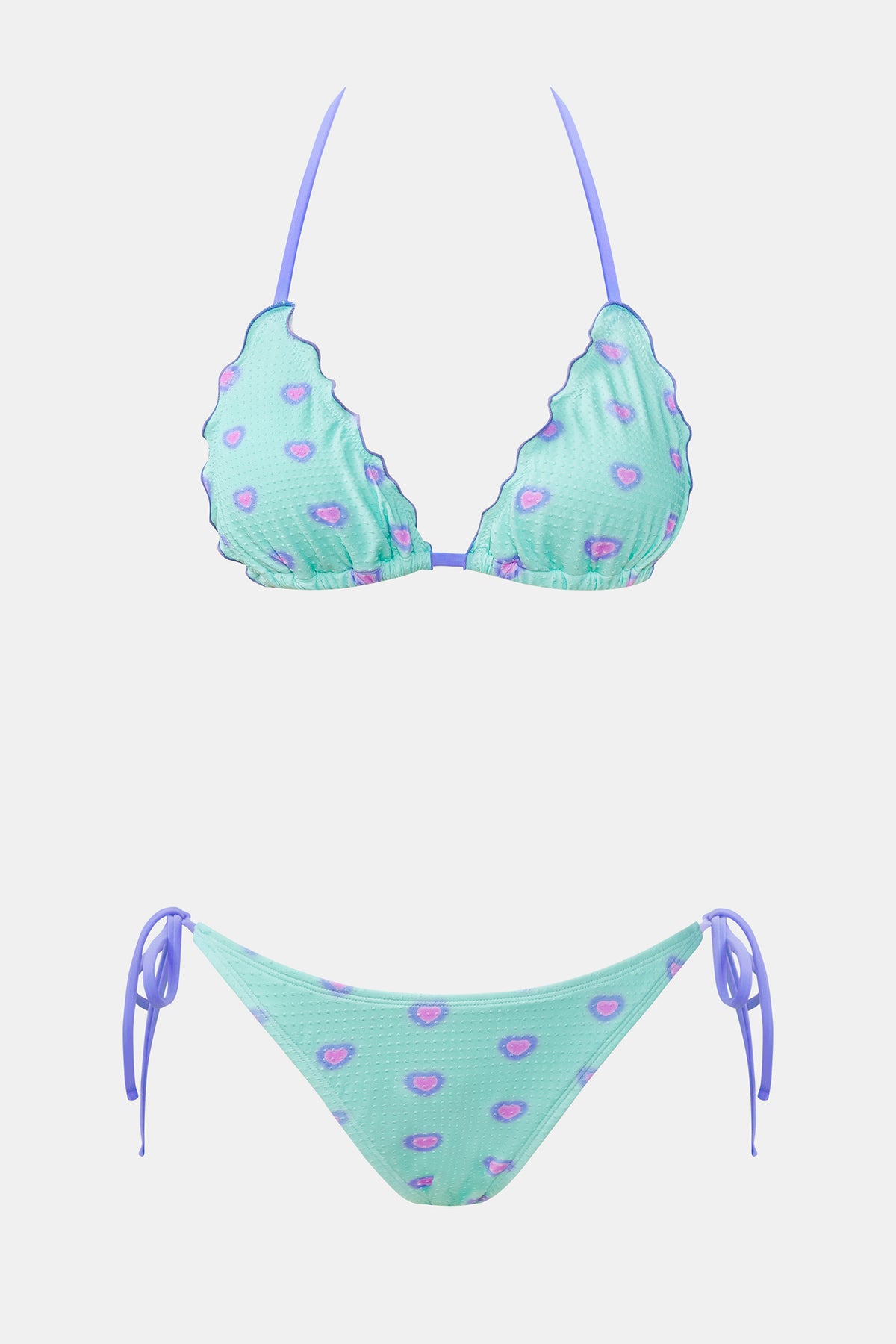 Bikini cœur à top triangle et jambe extra haute