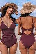 Maillot de bain une pièce bordeaux