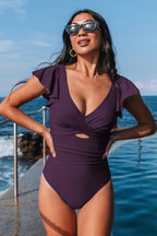 Maillot de bain une pièce à manches papillon avec ventre plat