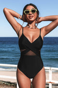 Maillot de bain une pièce en mesh à emballage découpé