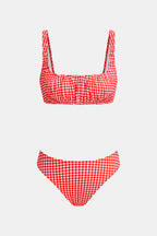 Bikini à carreaux larges bretelles