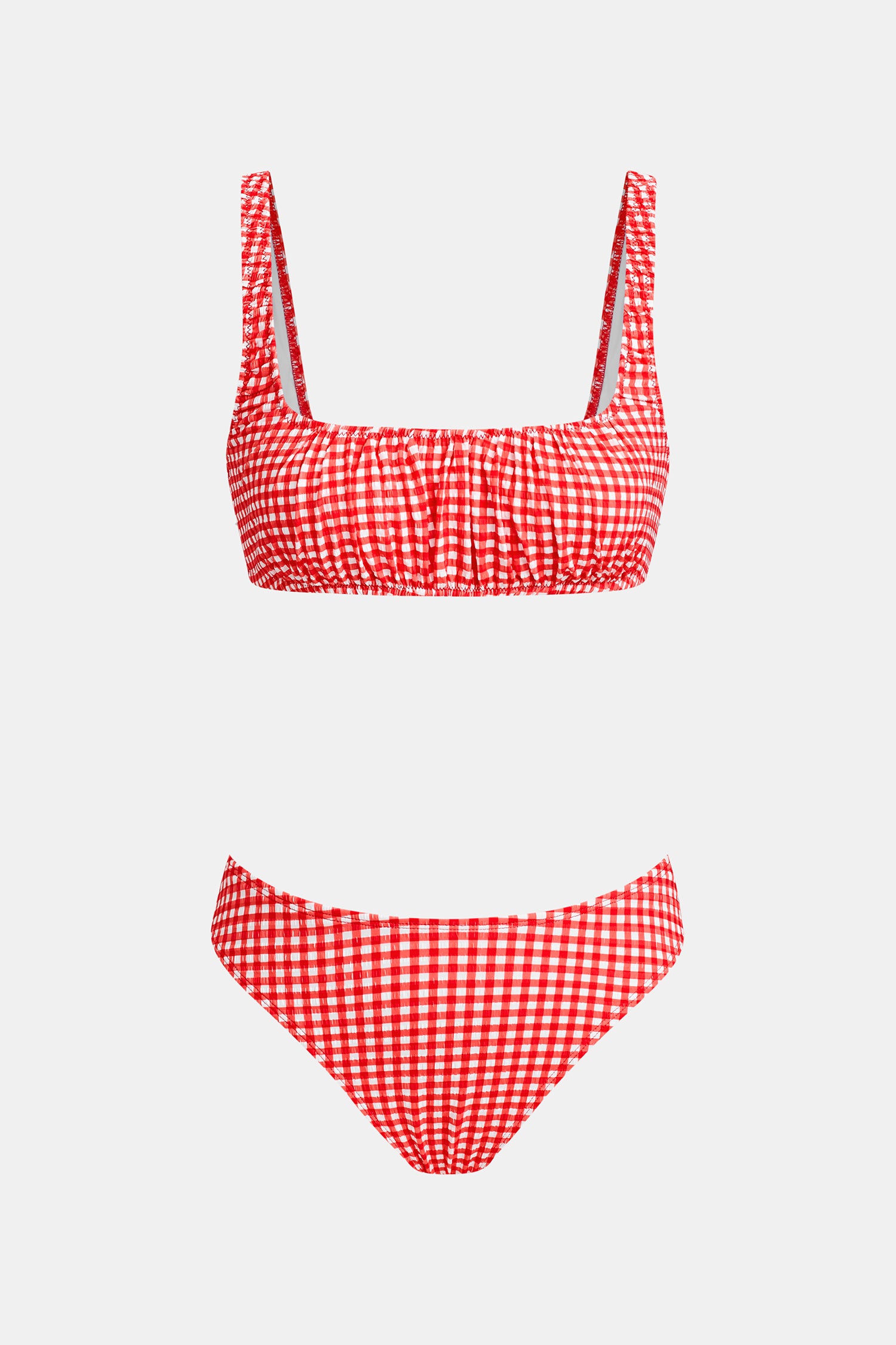 Bikini à carreaux larges bretelles