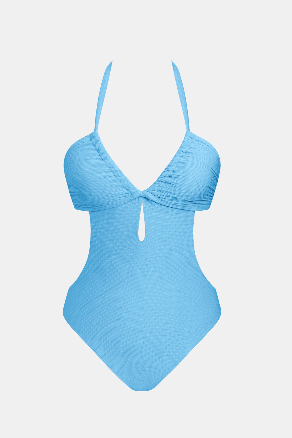 Maillot de bain une pièce bleu à laçage au dos