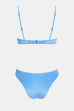 Bikini bleu bas extra échancré