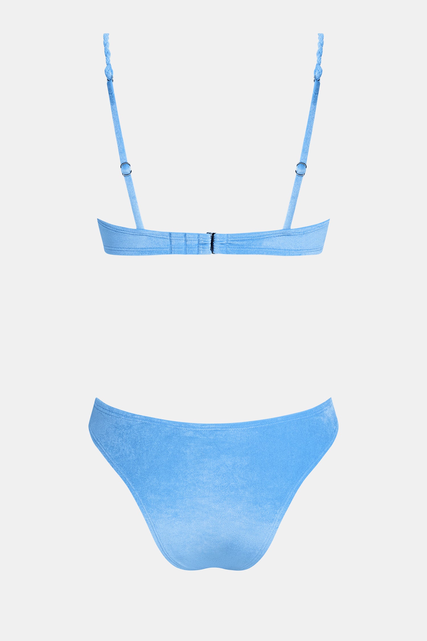 Bikini bleu bas extra échancré