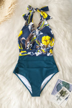Maillot de bain une pièce à col licou ruché