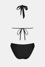 Bikini bretelles licou col plongeant et bas taille basse
