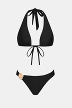 Bikini bretelles licou col plongeant et bas taille basse