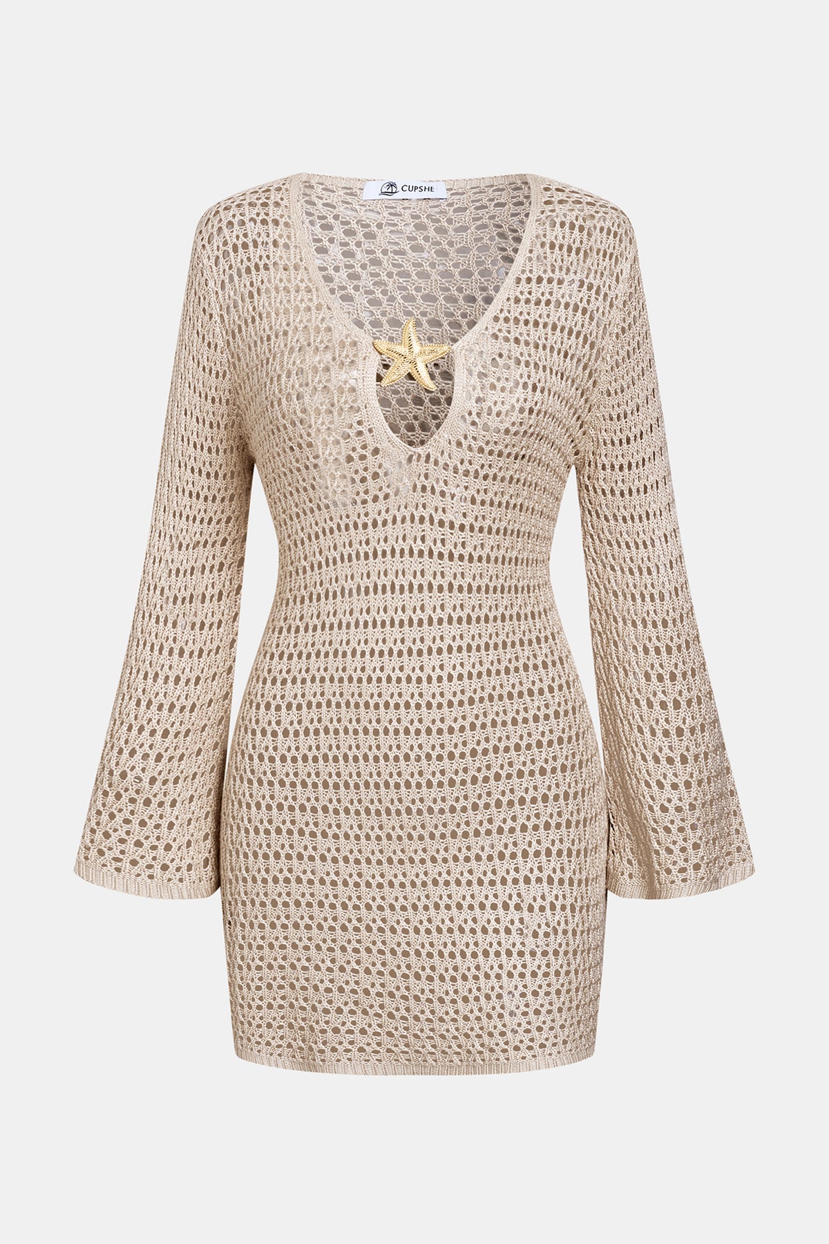 Robe cover up courte manches longues
