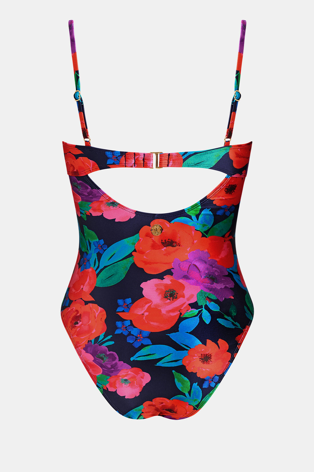 Maillot de bain une pièce floral à col cœur et armature en U