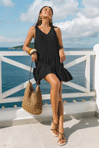Robe cover up courte volantée