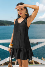 Robe cover up courte volantée