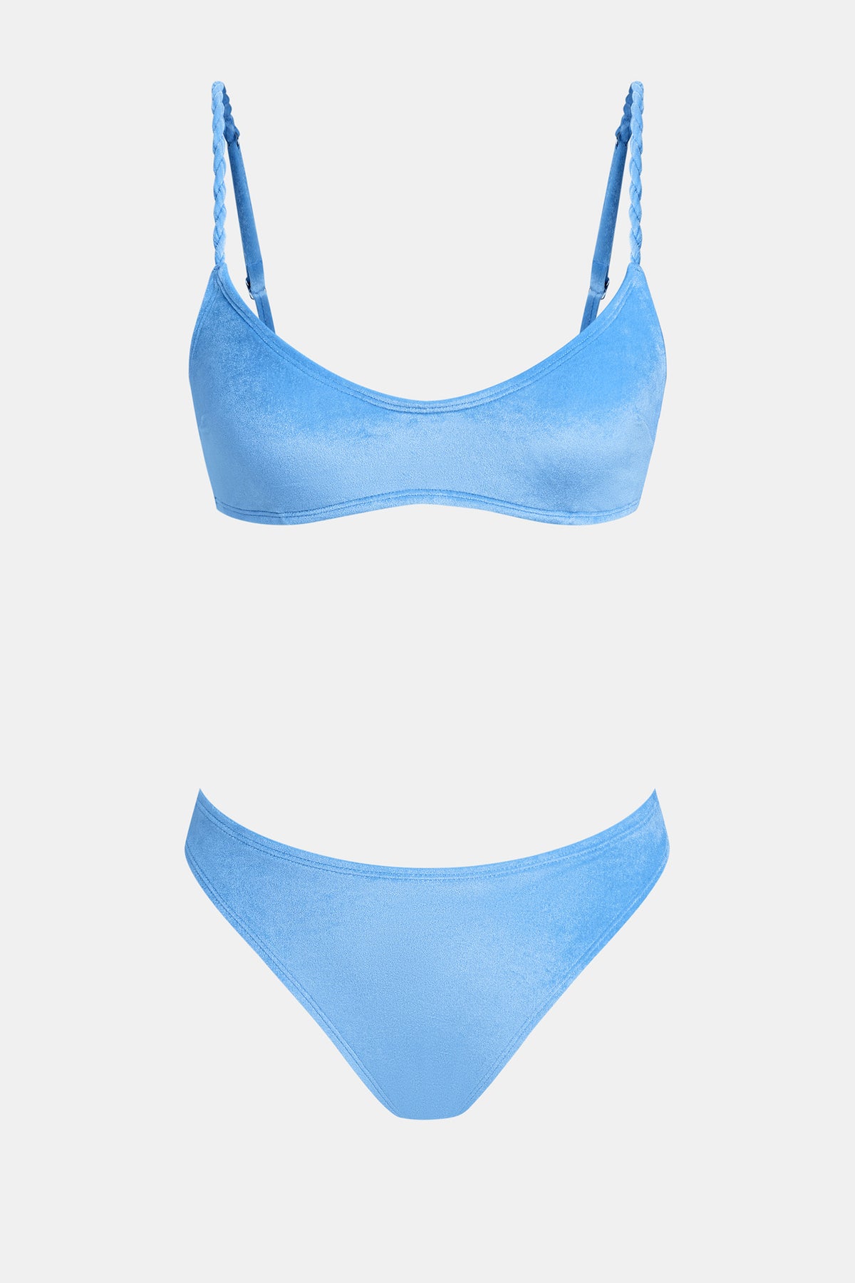 Bikini bleu bas extra échancré