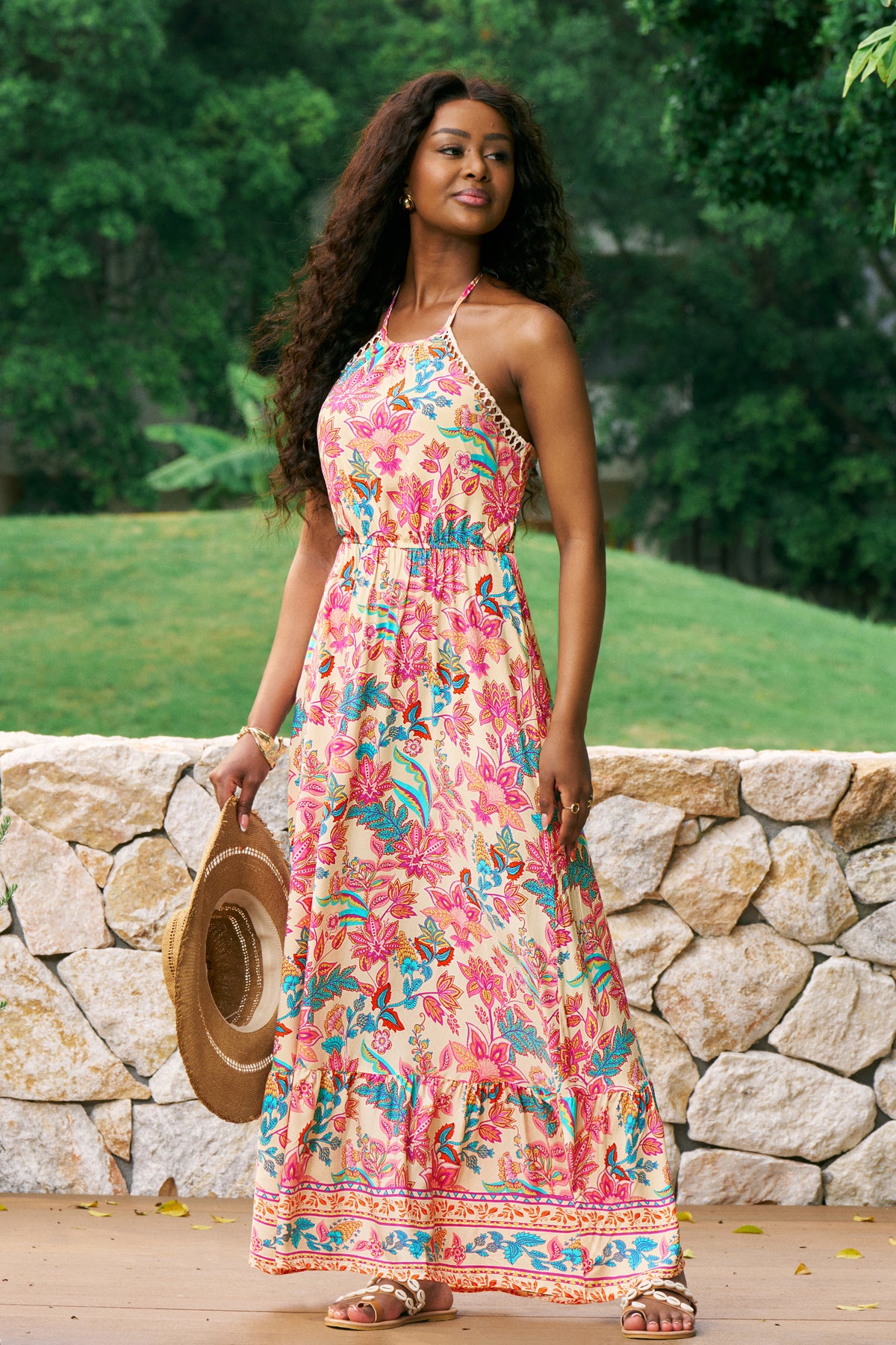 Robe longue fleurie allure estivale