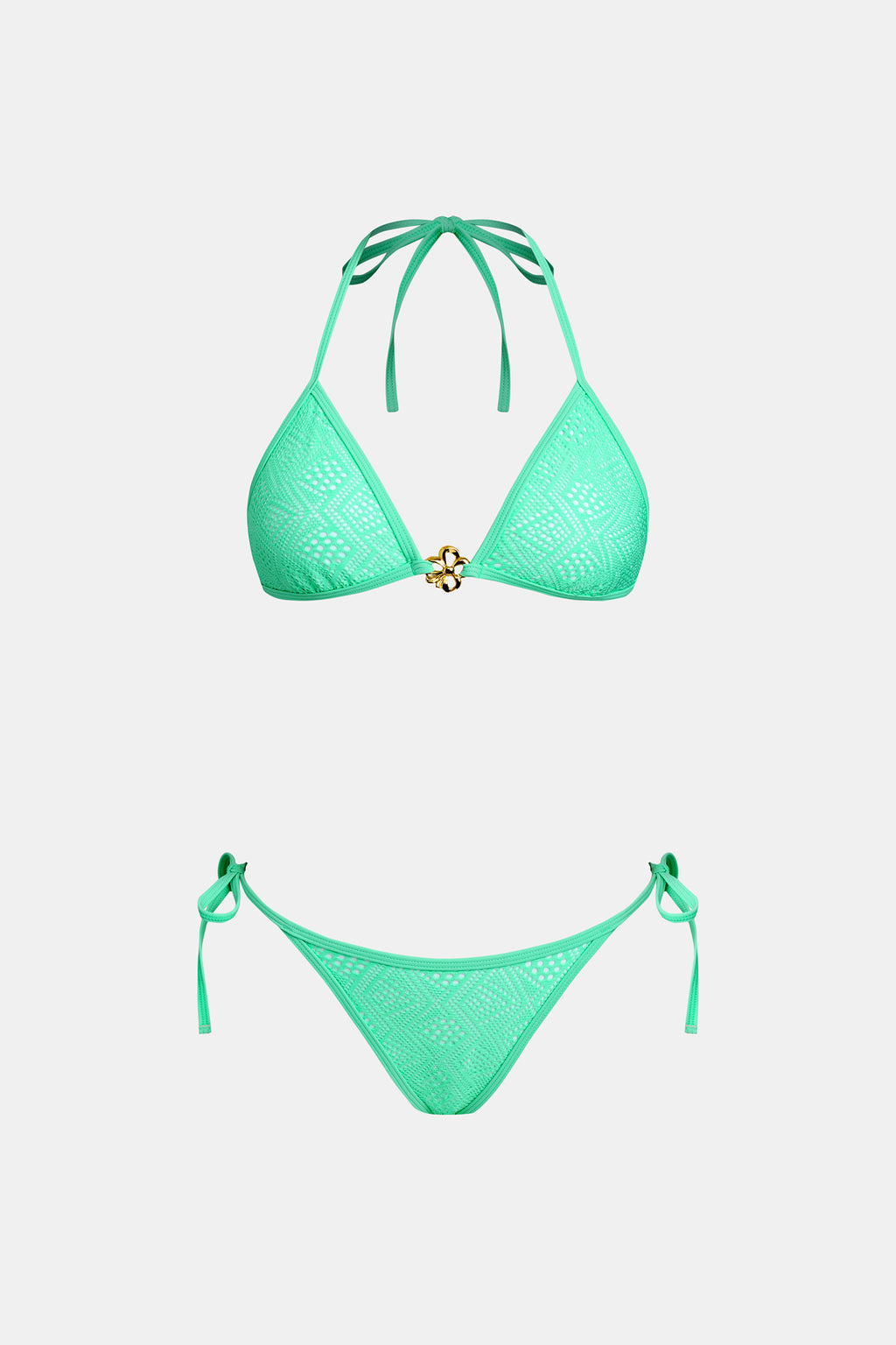 Bikini bretelles licou col V et bas taille basse