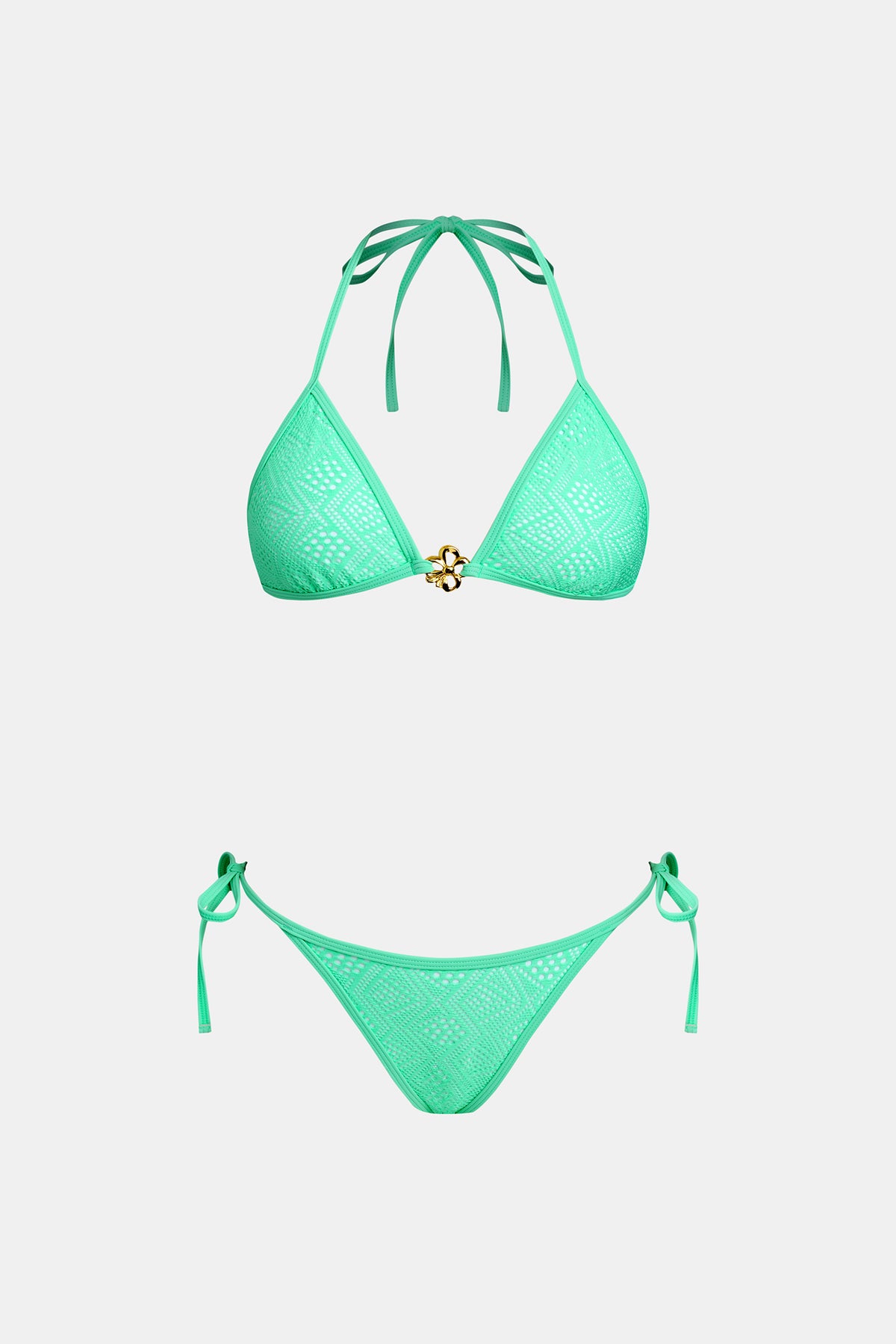 Bikini bretelles licou col V et bas taille basse