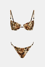 Bikini à imprimé animal armature bretelles ajustables