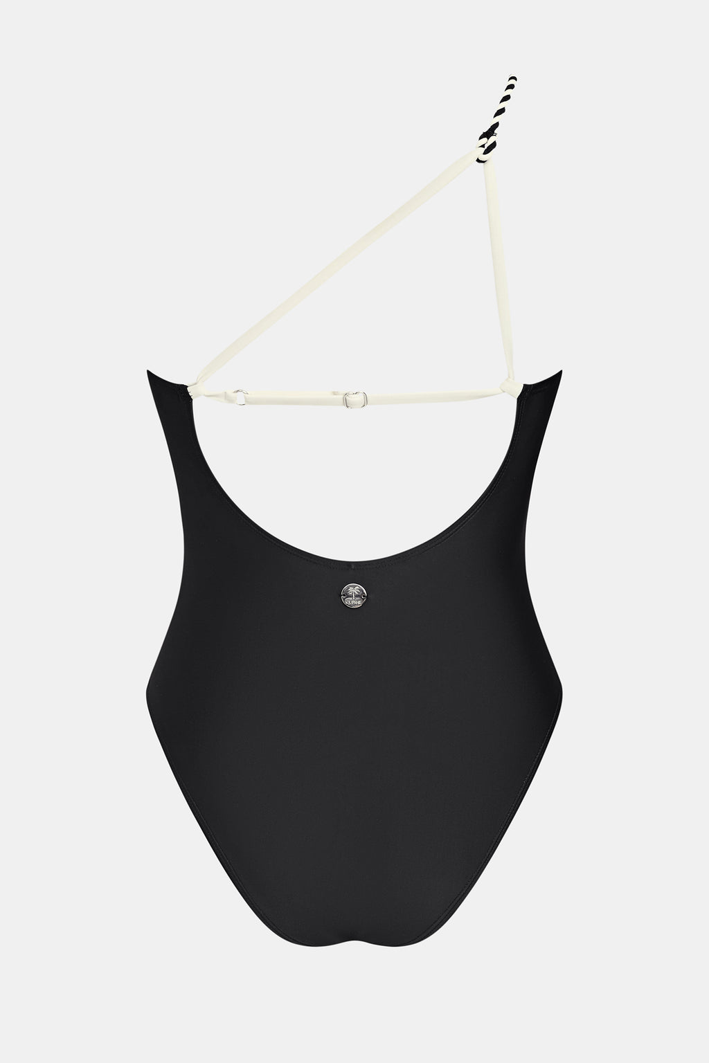 Maillot de bain une pièce colorblock à col asymétrique