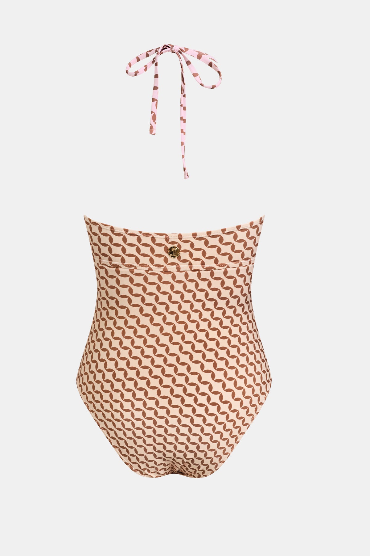 Maillot de bain une pièce géométrique col plongeant