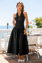 Robe midi noire prête pour célébrer
