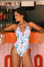 Maillot de bain une pièce floral dos bas