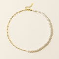 Rhoni® 14K Gold Paper Clip Pearl Necklace