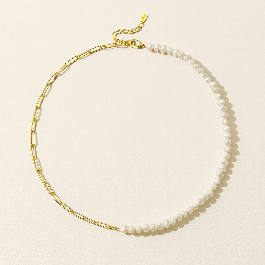 Rhoni® 14K Gold Paper Clip Pearl Necklace