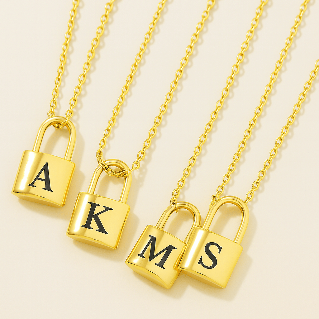 Ellie Initial Love Lock Necklace