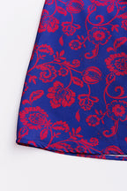 Robe maxi florale à col en V avec nœud