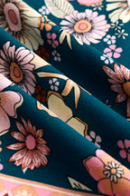 Robe longue florale avec col carré