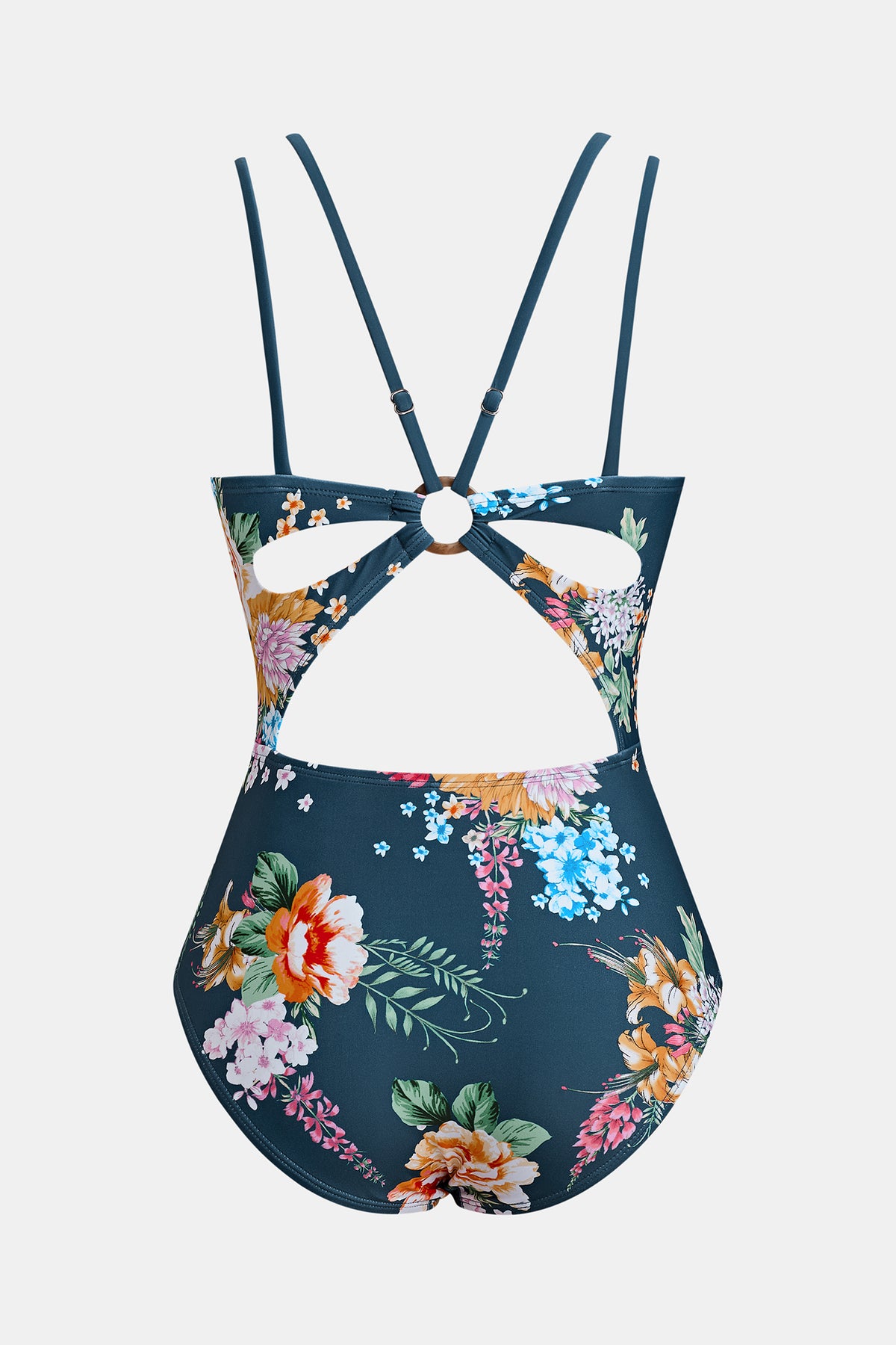 Maillot de bain une pièce à découpe et fleurs tropicales