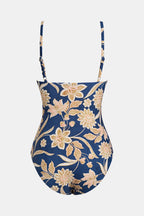 Maillot de bain une pièce à col en V et imprimé paisley