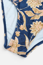 Maillot de bain une pièce à col en V et imprimé paisley