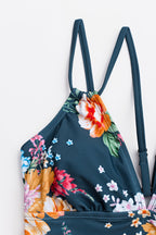 Maillot de bain une pièce à découpe et fleurs tropicales