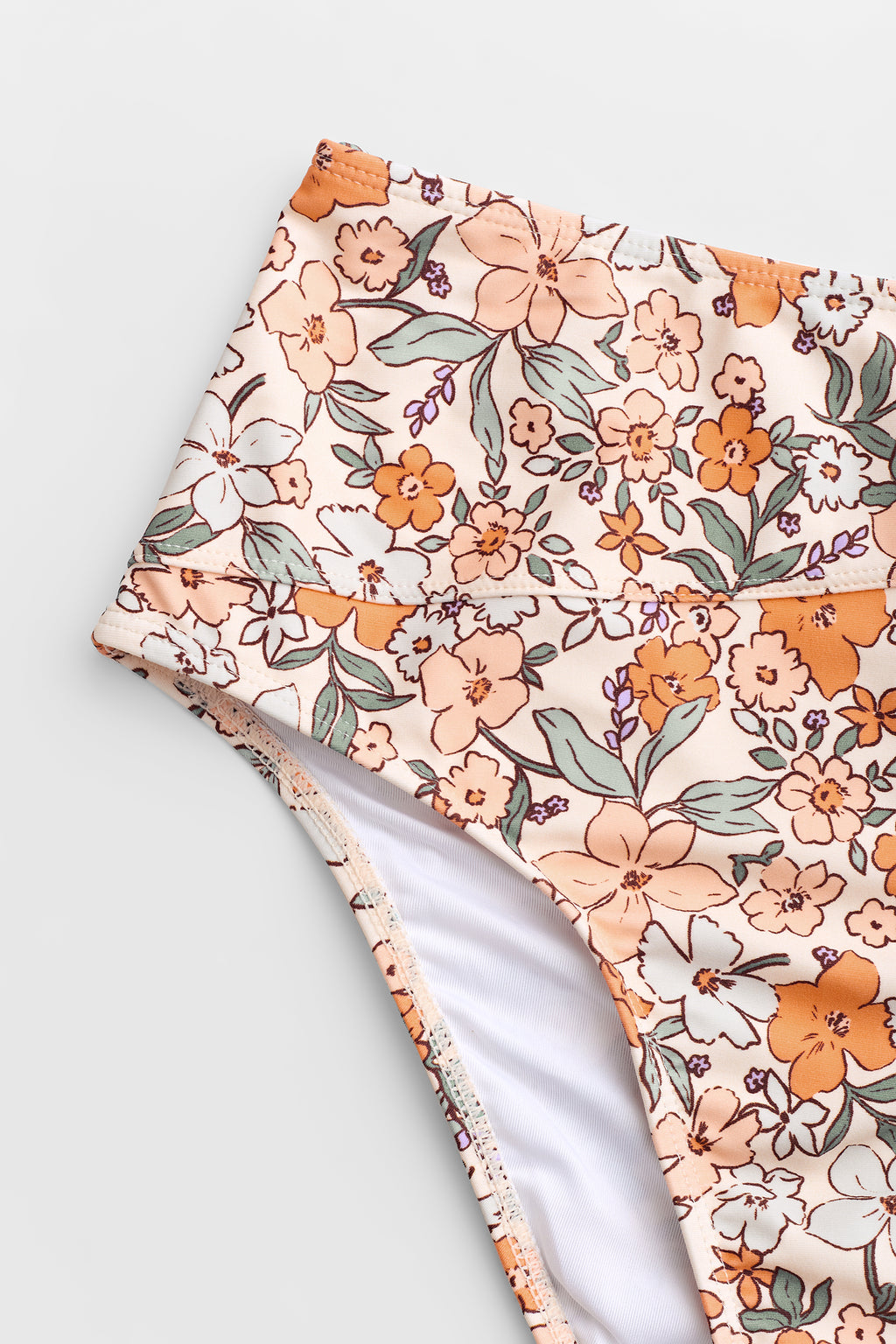 Bikini avec bralette torsadée florale et taille haute épissée