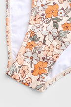 Bikini avec bralette torsadée florale et taille haute épissée