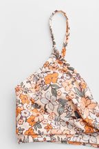 Bikini avec bralette torsadée florale et taille haute épissée