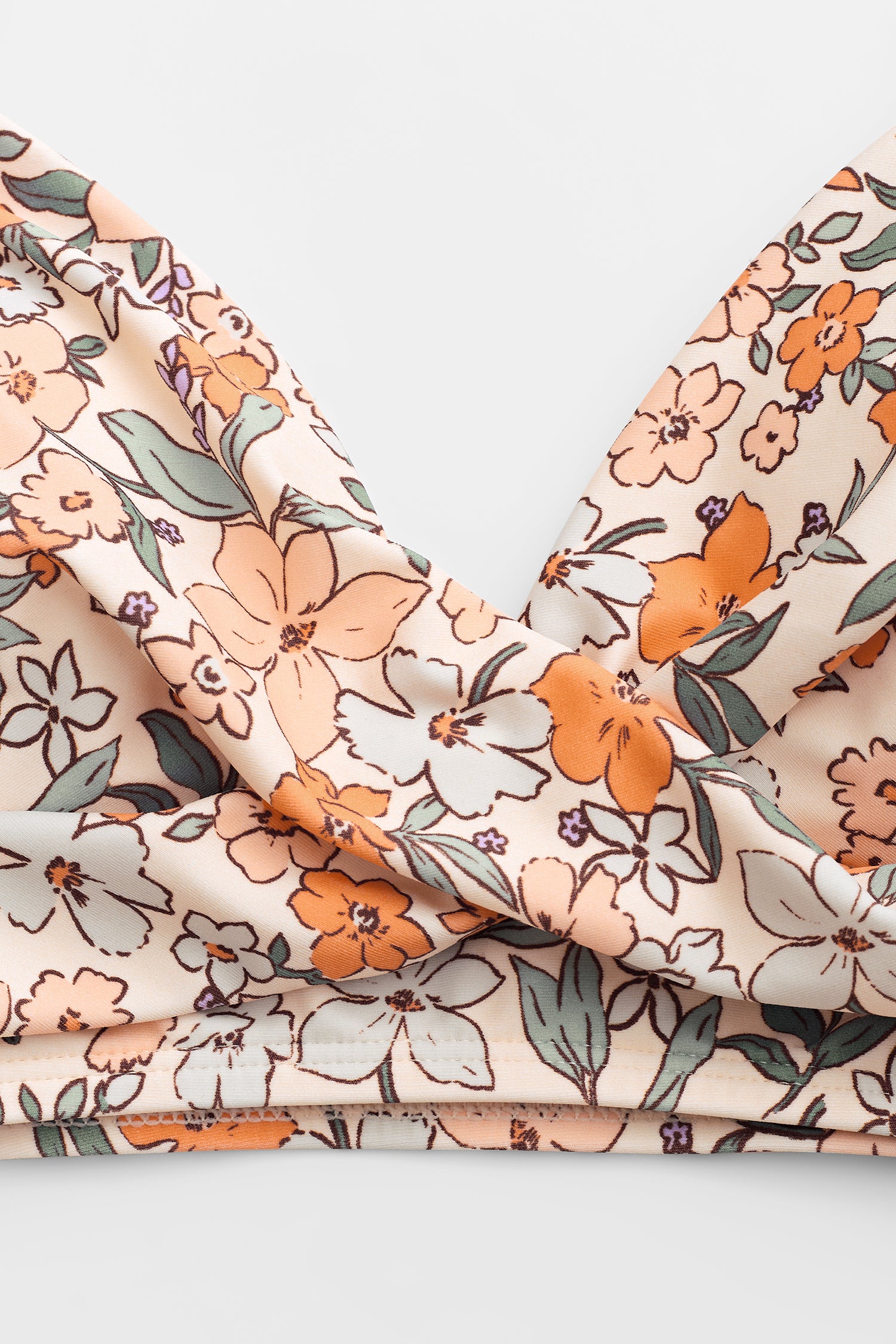 Bikini avec bralette torsadée florale et taille haute épissée