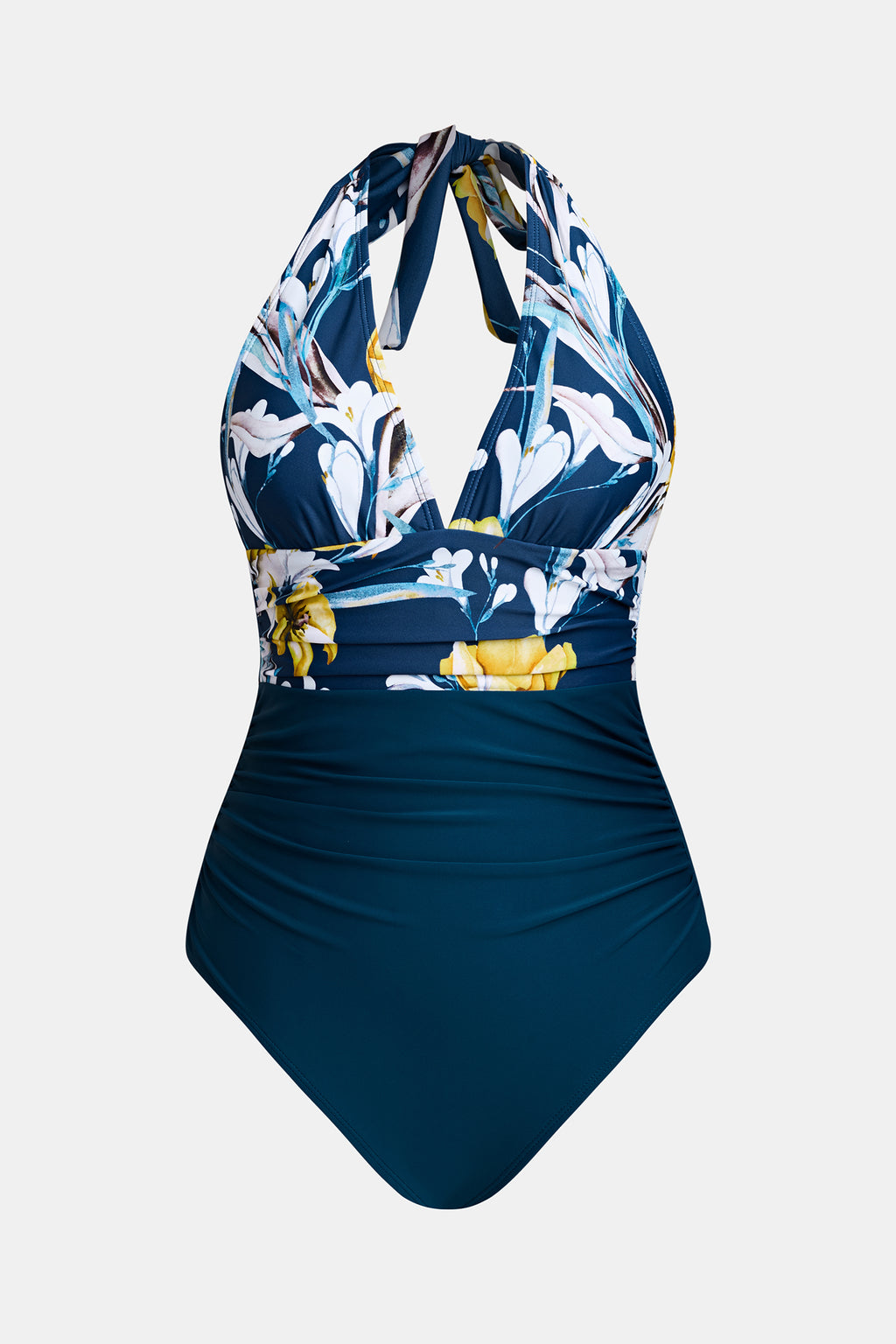 Maillot de bain une pièce à col licou ruché