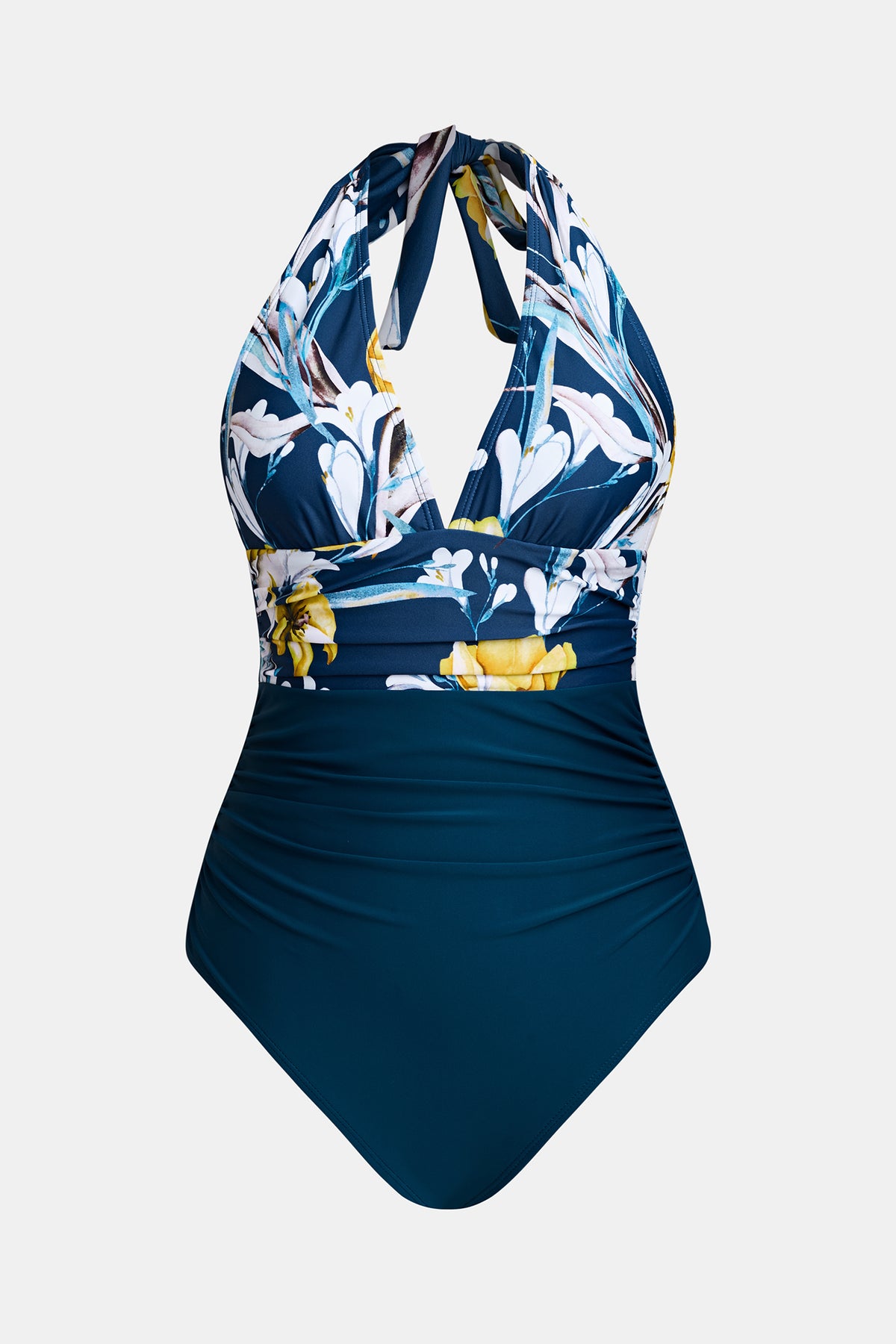 Maillot de bain une pièce à col licou ruché
