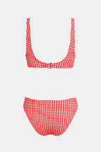 Bikini à carreaux larges bretelles
