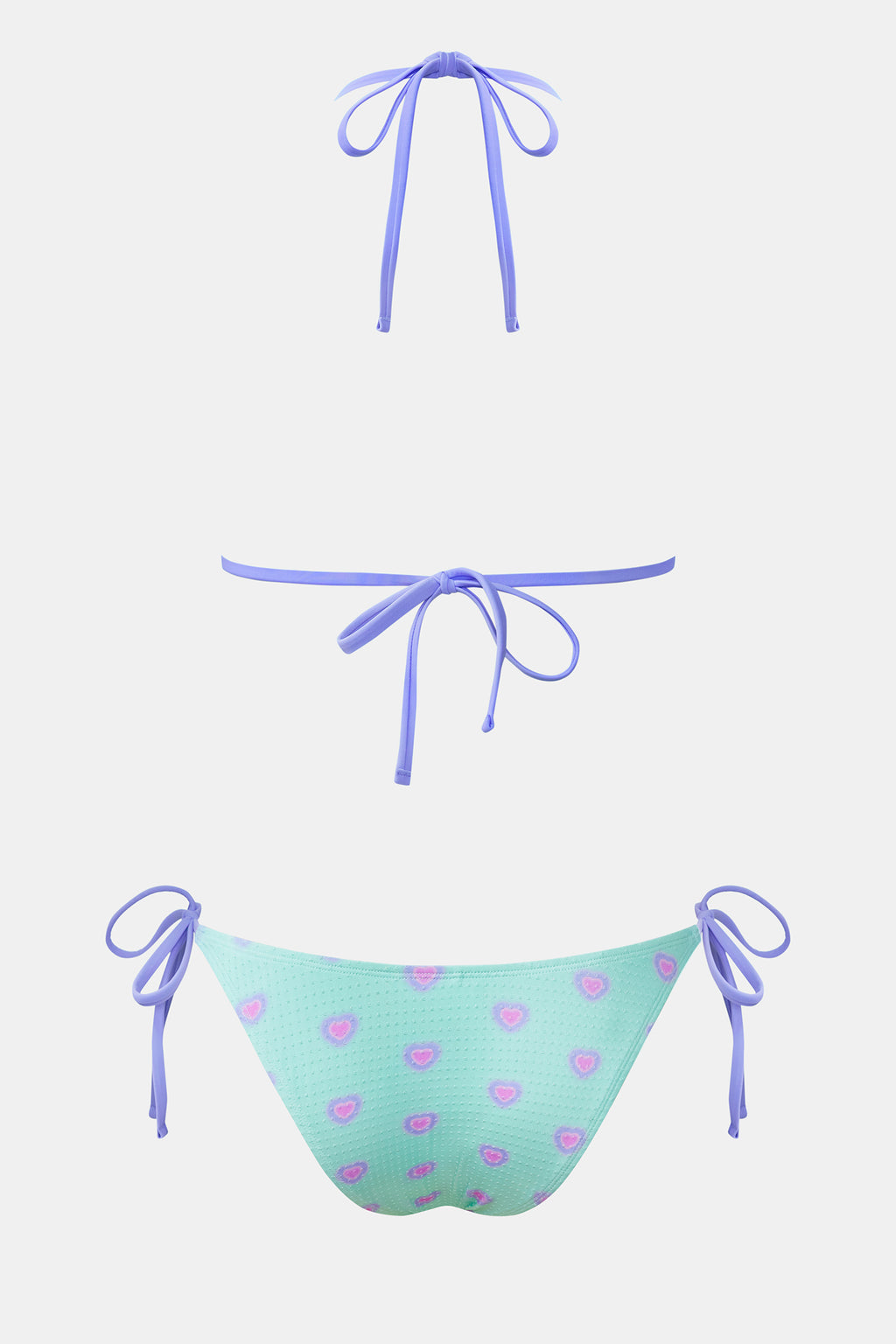 Bikini cœur à top triangle et jambe extra haute