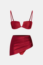 Bikini cerise avec paréo