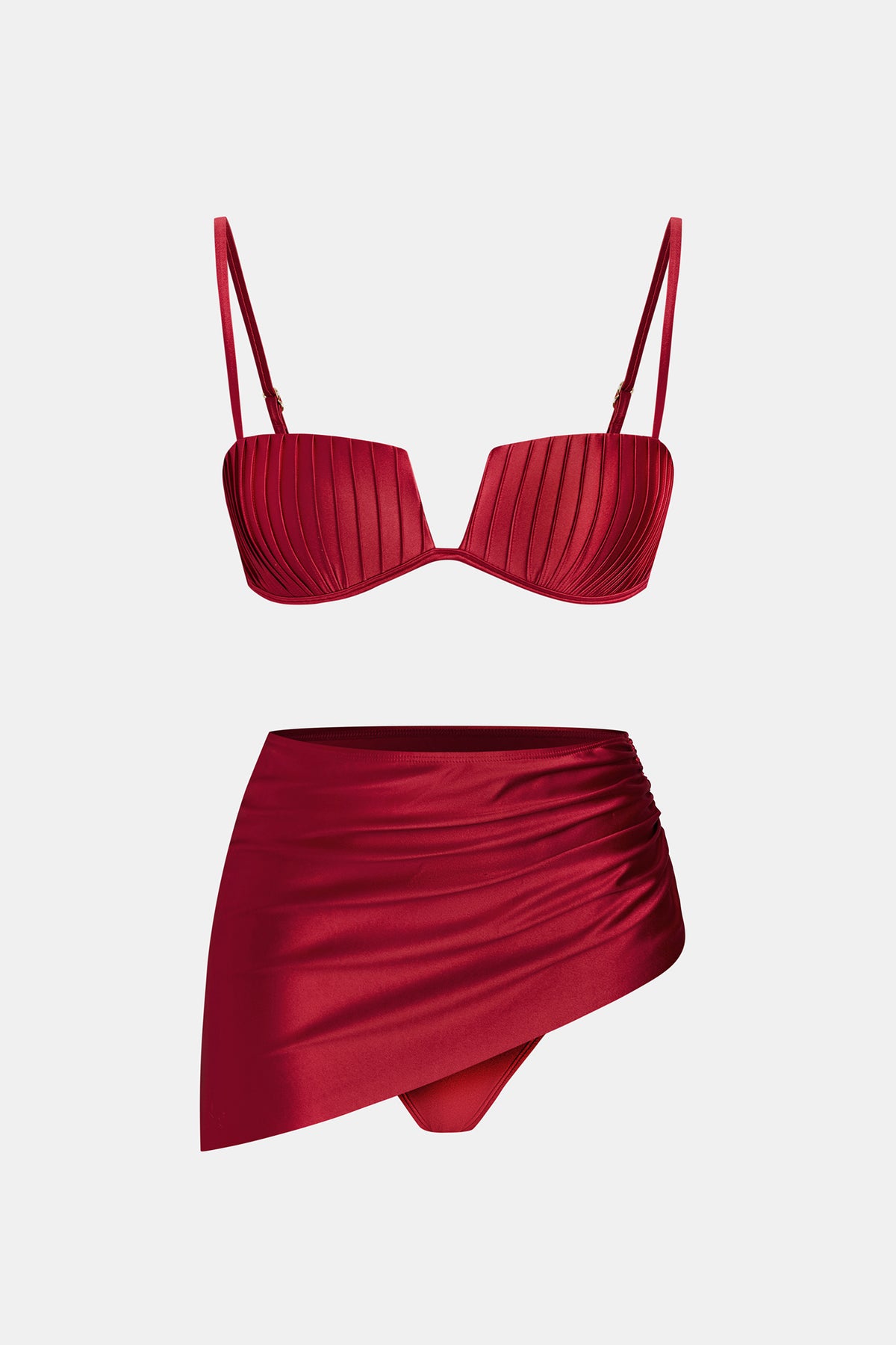 Bikini cerise avec paréo