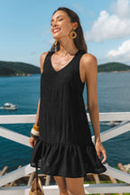 Robe cover up courte volantée