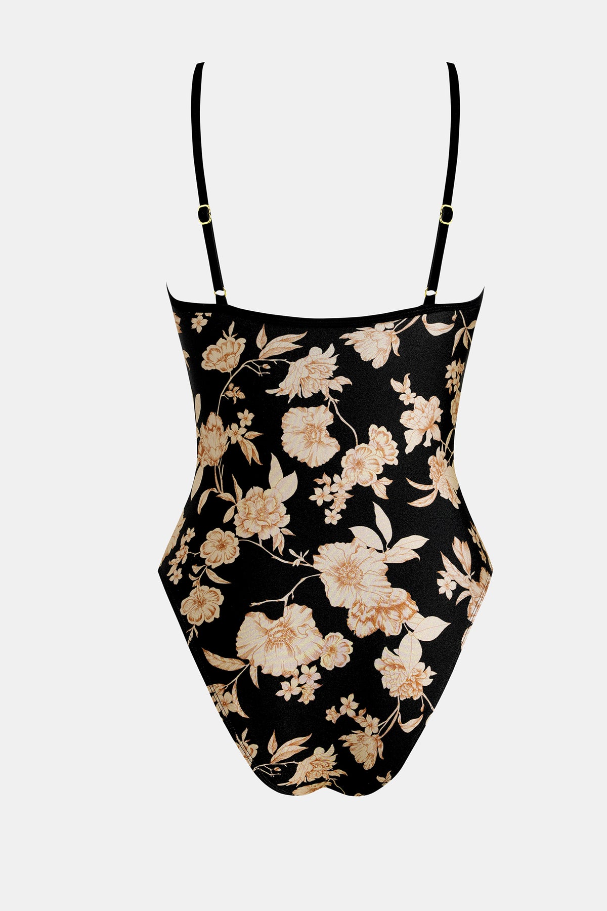Maillot de bain une pièce col plongeant et bas échancré