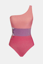 Maillot de bain une pièce col asymétrique découpes