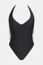 Maillot de bain une pièce colorblock jambe extra haute